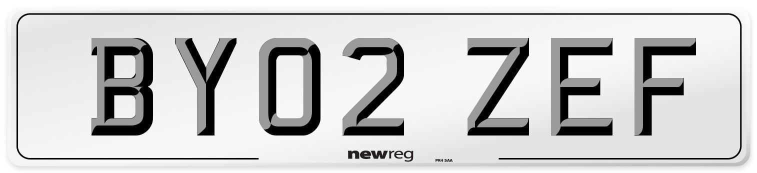 BY02 ZEF Number Plate from New Reg